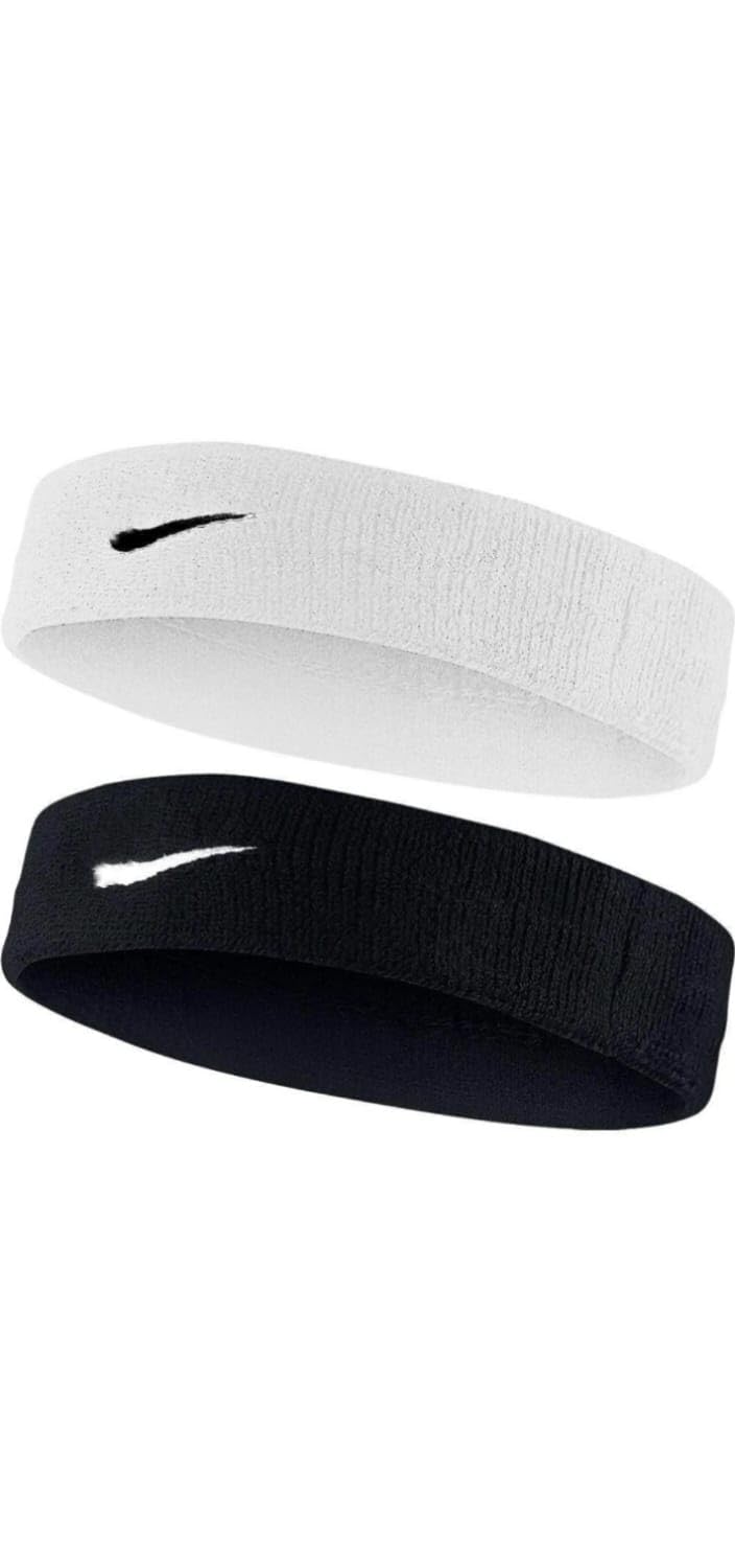 STEFFERSTEFFER Cotton Sport Headband For Men And Women - Sports Workout & Running, Gym Workout,Yoga Sweatband-All Wear Fitness Band Unisex (Colour_1White,Black)