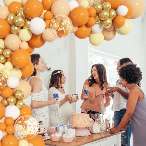 Image of Ouddy Party 129Pcs Orange Balloons Arch Garland Kit 18 12 10 5 Inch