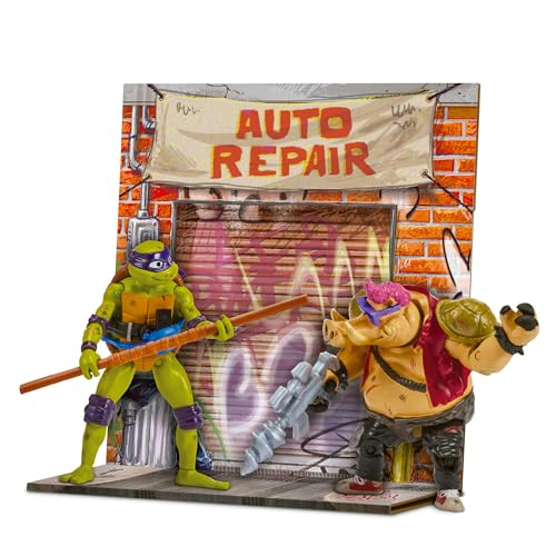 Tortugas Ninja - Donatello Vs. Bebop Movie Face Off 2 Pack, Figuras de Acción Articuladas de 12 cm, Personajes de la Película Caos Mutante con Accesorios de Combate, para niños y niñas Desde 4 Años