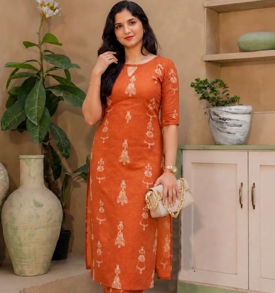 Image of MS VHCK ENTERPRISE Woman Women's Rayon Straight Fit Straight Kurta Kurtis