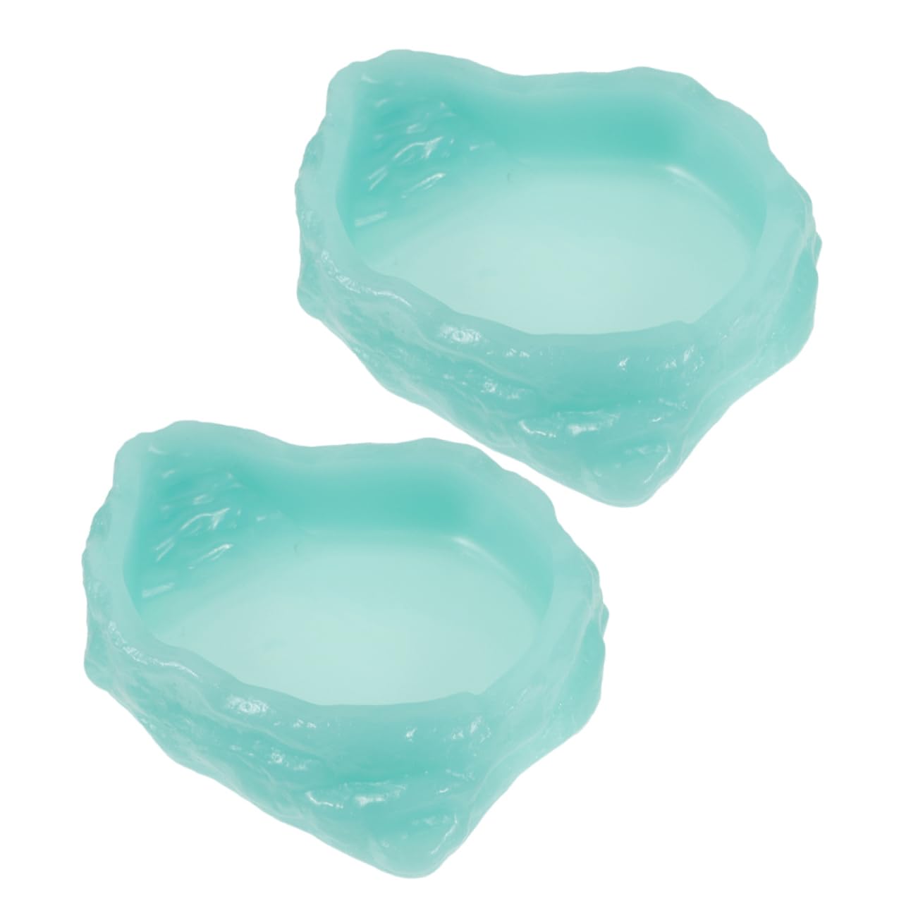 2piezas Tazón Alimentador Luminiscente para Reptiles Cuenco De Resina para Agua y Comida De y Tortugas para Terrarios s