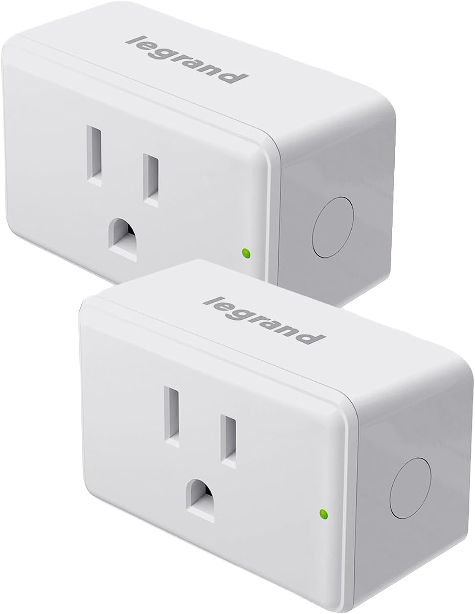 Legrand Radiant Wi-Fi Matter 15 Amp Smart Plug-in Switch, White, 2 Pack | Effortless Setup, Compatible with Alexa, SmartThings, HomeKit and Google, Matter Smart Hub Required, Set Scenes, Save Energy
