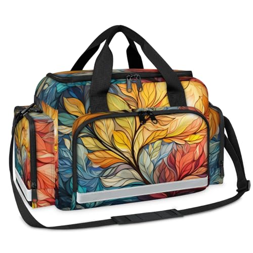 GzLeyigou First Aid Bags Empty, Maple Leaves Emergency Bag First Aid Kit Multiple Compartment Kit Carrier On Call Trauma Bag For Paramedics Emergency Medical Supplies Kit