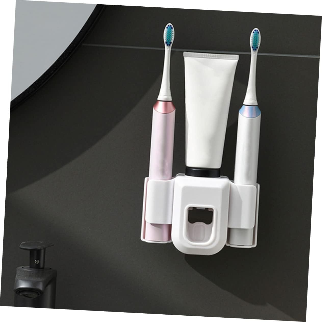 Wall Mounted and Toothpaste Squeezer Toothbrush Holder image 4