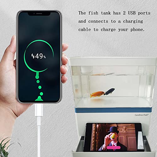 Carefree Fish Desk Top Usb Small Fish Tank Automatic Led Light Office 1 Gallon Betta Aquarium No Need To Replace Water #TOP3