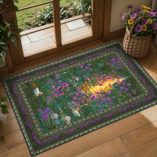 Tapete pequeño SERISSA 2x3 verde lavable antideslizante miniatura 1