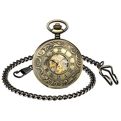 Reloj de bolsillo unisex de bronce MICGIGI Cover