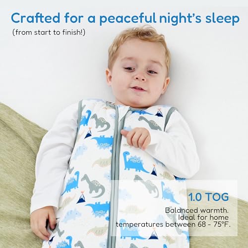 Image of TotAha Toddler Sleep Sack 1.0 TOG for 2T-3T-4T, Premium Soft Wearable Blanket Baby Sleeping Bag with 2-way Safe Zipper for Girl Boy