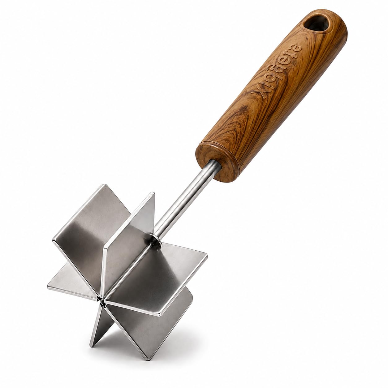 Stainless Steel Meat Chopper and Meat Masher - 6 Blade Ground Beef Masher Tool, Heat Resistant, Dishwasher Safe