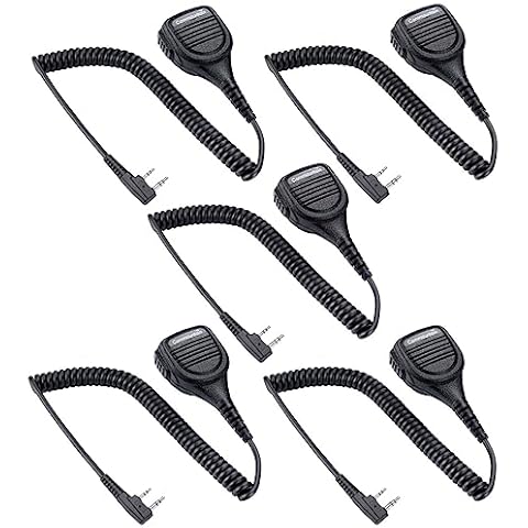 commountain Speaker Mic for Kenwood Radios Walkie Talkies NX-1300 NX-1200 NX-3220 TK-3402 NX-P1300 & Baofeng BF-F8HP UV-5R UV-82HP UV-82 UV-82C BTECH Retevis Radioddity TYT Radios, Microphone-5 Pack Cover