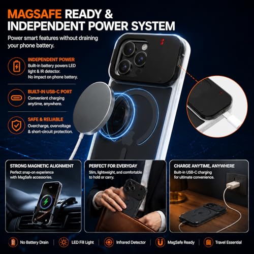iPhone 16 Pro Max Selfie Light Case, MagSafe Compatible Phone Case Black — view 4