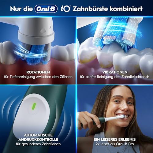 Oral-B iO Series 2 Elektrische Zahnbürste — Electric Toothbrush, Inkl. 1 Aufsteckbürste, Reise-Etui — 3 Putzmodi für Zahnpflege, GUT GETESTET (2,2) von STIFTUNG WARENTEST, Designed by Braun, Grün 5