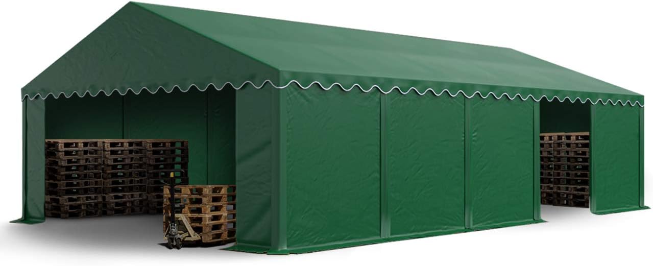 TOOLPORT Storage tent 5x10 m PVC 700 N waterproof shelter dark green