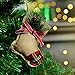 Rustic Christmas Tree Ornaments, Country Farmhouse Decorations, Burlap With Trendy Red and Green Plaid Tartan for Holiday Party Decor - 8PCS