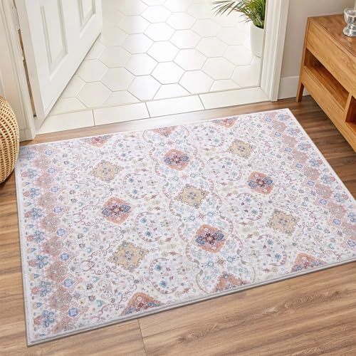 Vanmoos 2x3 Washable Area Rug – Soft, Non-Slip Entrance Rug, Durable Indoor Door mat, Floor Carpet for High-Traffic Areas, Entryway, Kitchen, and Bedside, Charm/Beige Vanmoos 2x3 Washable Area Rug – Soft, Non-Slip Entrance Rug, Durable Indoor Door mat, Floor Carpet for High-Traffic Areas, Entryway, Kitchen, and Bedside, Charm/Beige