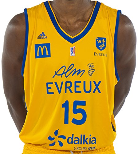 ALM Evreux Basket réplica domicle  Camiseta de Baloncesto para Hombre, Hombre, Réplica Domicle, Amarillo, Small