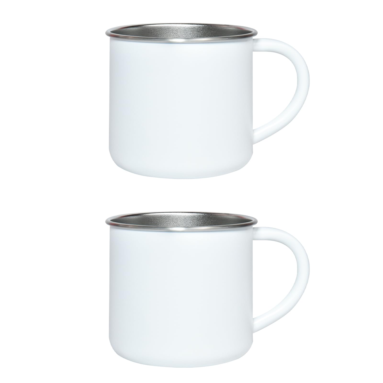 sweet grain Stainless Steel Mugs 2 Pcs, 400ml Camping Tumbler Stackable, Shatterproof Metal Coffee Cups Reusable, Drinking Cups for Camping Hiking Outdoor Indoor Picnics