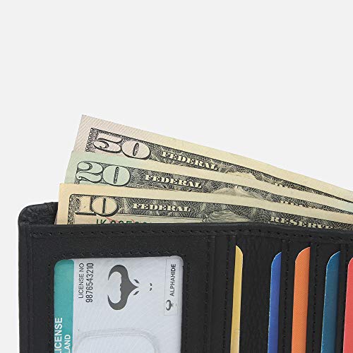 Genuine Leather Slim Women Wallet - Compact Bifold Purse - Zipper Coin Pocket - RFID2