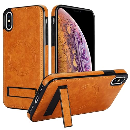Coque magnétique iPhone XS Max antichoc avec béquille cachée robuste