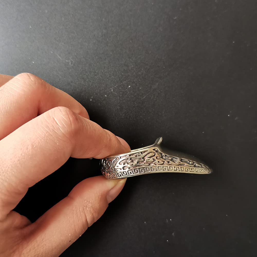 Anello per Il Pollice di tiro con L'Arco Dito Tradizionale in Argento con linguette Archer Senza Dita Dito Protettore Caccia con Tiro con L'Arco Dito da tiro
