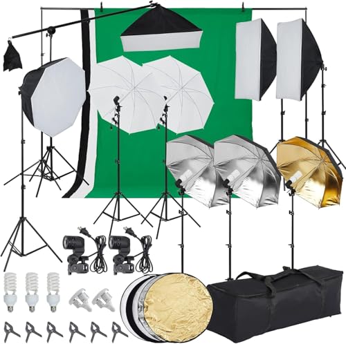 Photography Lighting Kit with Backdrops, 8.5x10ft Photo Backdrop Stand, Ul