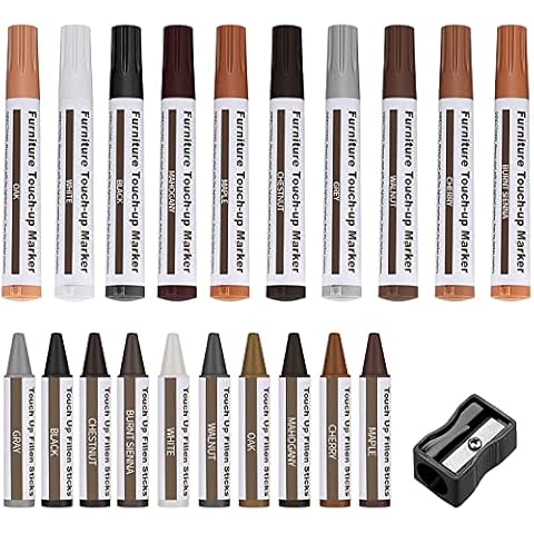 wood furniture repair kit furniture repair pens touch up markers wood for Stains, Scratches, Desks, Carpenters, Floors, Tables, Bedposts, Touch-Ups, Cover-Ups, Molding Repair (set of21) Cover