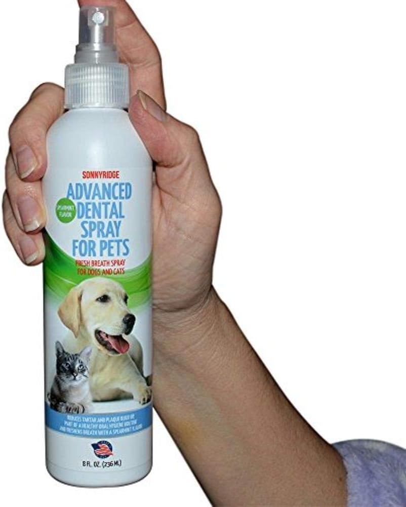 Dog Dental Spray Removes Tartar, Plaque and Freshens Breath Instantly. The Most Advanced Dental Spray for Healthy Teeth, Gums and Oral Health Care for Your Dog, Cat or Pet. 1-8 oz. bottle