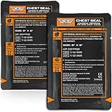 EVERLIT Occlusive Chest Seal Non-Vented Adhesive Dressing for Open Chest Injury and Sucking Chest...