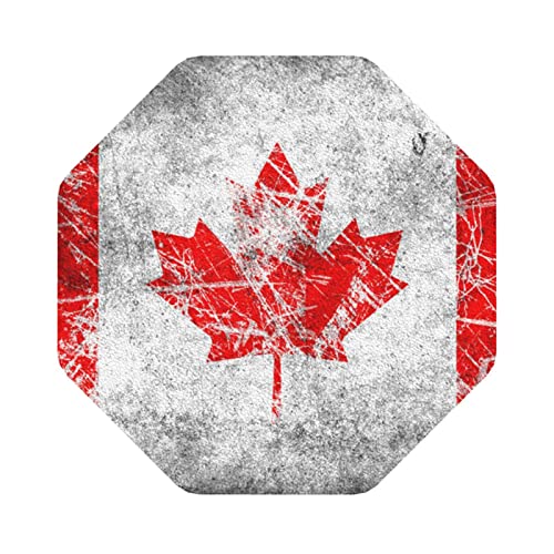 Ensemble de 4 sous-Verres en Cuir imprimé Drapeau du Canada rétro, sous-Verres pour café, thé, Boissons Chaudes, Quatre Formes au Choix