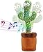 Scratch Art Cactus Che Balla,Giocattoli di Peluche di Cactus,Cactus Ballerino,Singing Dancing Talking Glowing And Repeating Cactus Gifts for Ragazzo,Ragazza (Green)