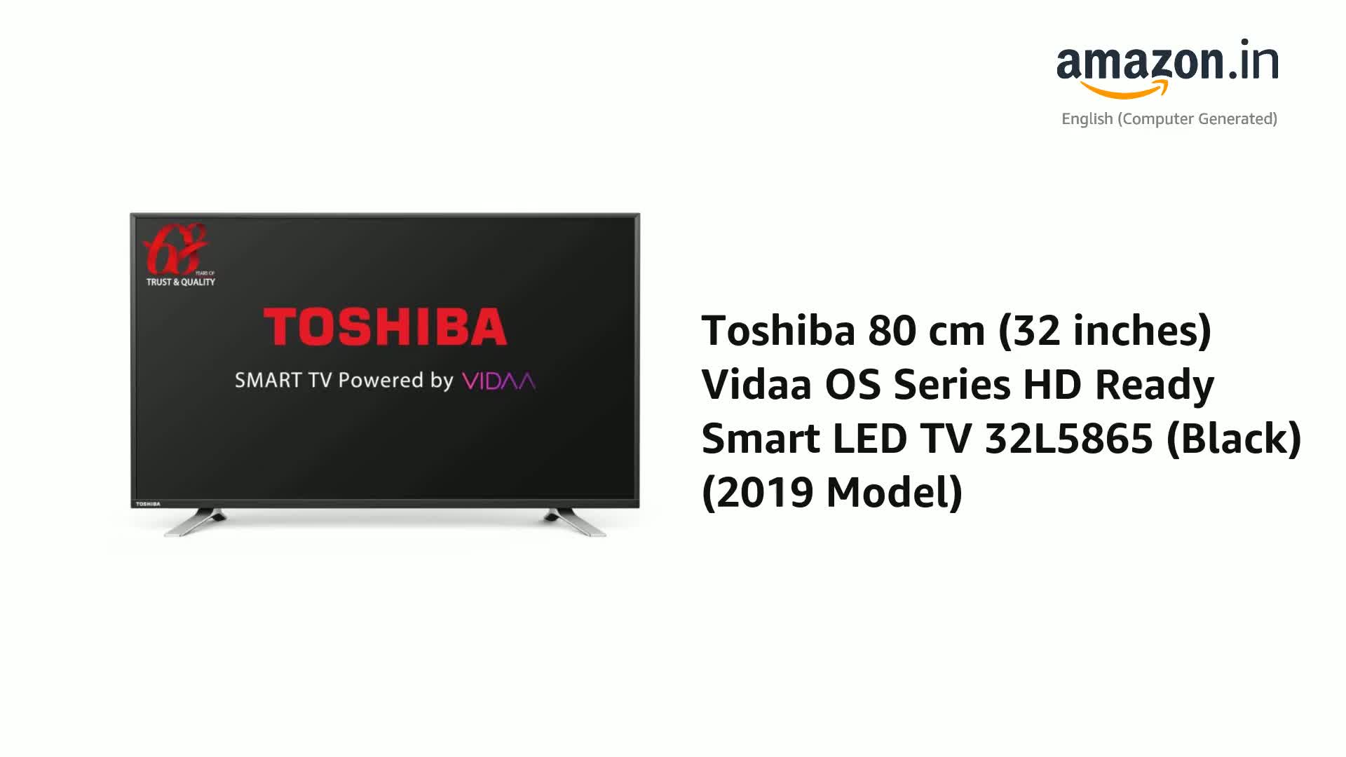 Toshiba 80 cm (32 inches) Vidaa OS Series HD Ready Smart LED TV