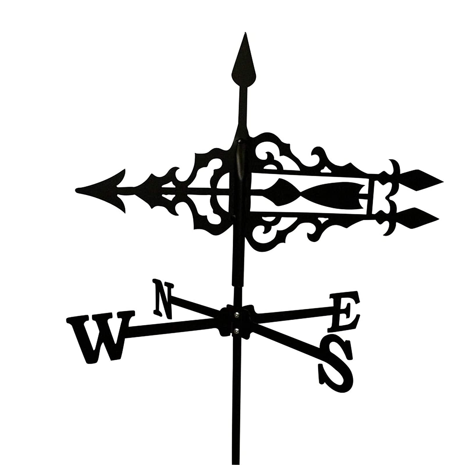 TAXXII Weather Vane Metal Weathervane Iron Farm Scene Garden Stake Wind Direction Indicator Weathercock/Arrow/50 * 35Cm