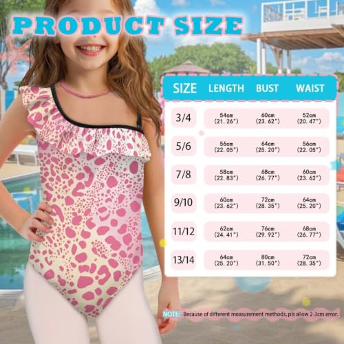 Image of Girls Swimsuit One Piece Ruffle Swimsuit Non-Slip Straps UPF 50+ for Girls Size 3-14 Years
