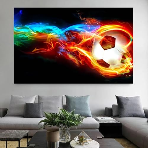 Art abstrait football sur toile grand format 70x110 cm haute durabilité