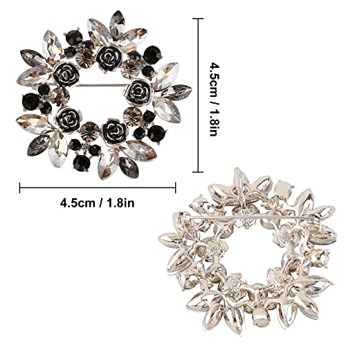Image of Pearl Diamond Brooch Pins for Dress Sweater Scarf, Wedding Party Decoration Birthday Christmas Gift
