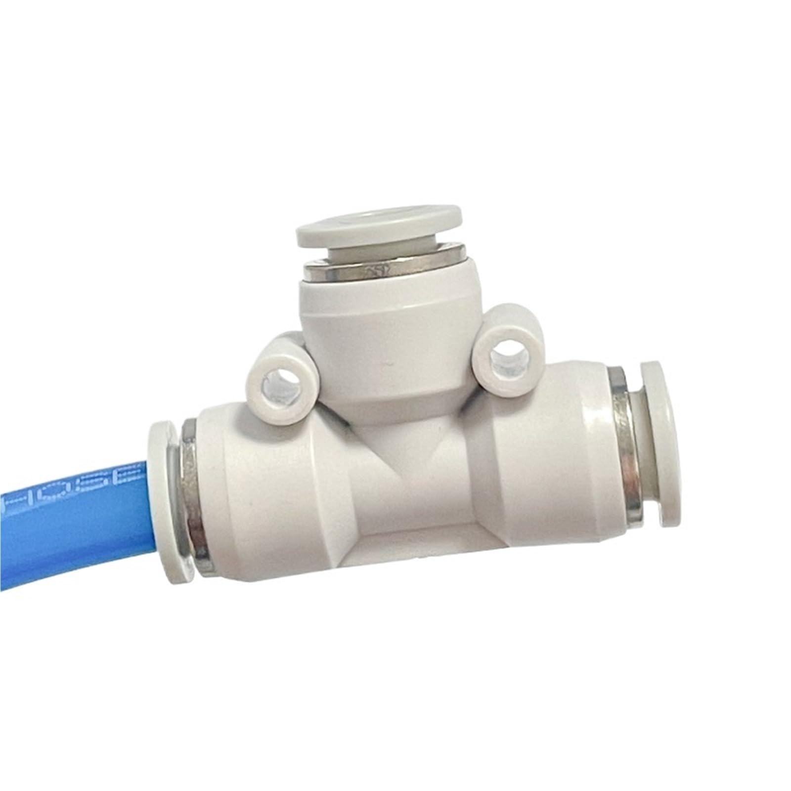 Pneumatyczne złącze tchawicy PU typu T, białe trójdrożne szybkozłączki do cylindrów PE4-6-8-10-12(Pe4 (10pcs))