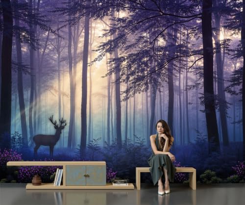 Papier peint panoramique forêt brumeuse 200x140 cm intissé - 3