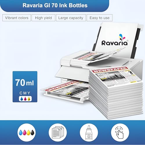 Image of GI 70 Compatible Ink for Canon Pixma G5070 G6070 G7070 Printer (GI 70 Yellow Ink 1 Pcs)