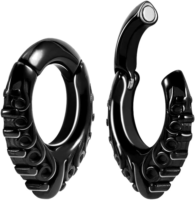 ERKUOO Lot De 2 Jauges D'oreille En Acier Chirurgical 316L Pour Oreilles étirées - Bijou De Piercing Pour Homme Et Femme - 0 G (8 Mm), Métal - 3