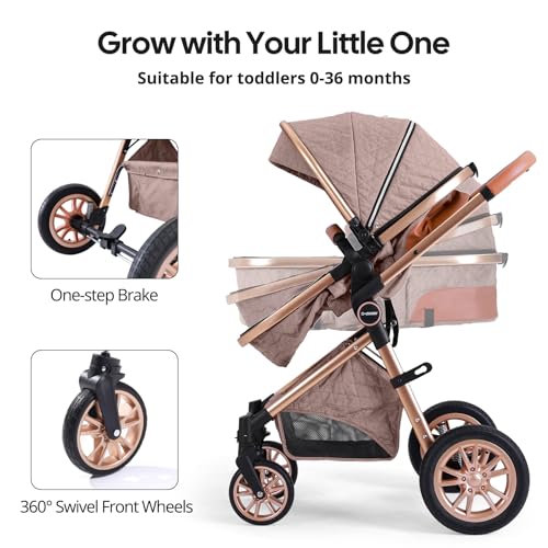 Image of Cochildor DuraFlex 2 in 1 Baby Stroller, Foldable Travel Stroller