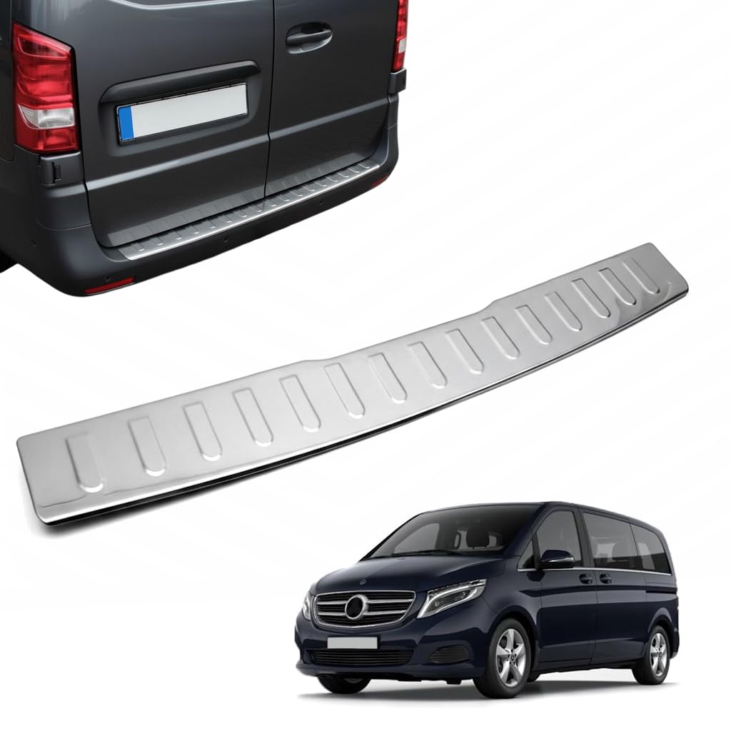 Achterbumper Beschermer Voor MERCEDES Voor VITO V Klasse W447 | Vanaf 2014 Roestvrijstalen Matte Bescherming Van De Kofferbakrand Achterbumperbeschermer Deur Drempel Bescherming