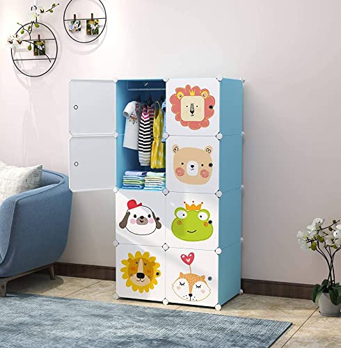 Image of Multi-Purpose Plastic Soft Sheet Wardrobe Storage Rack Closest Organizer for Clothes Kids Living Room Bedroom Small Accessories Wardrobe Organizer for Clothes (Blue), 142 Cm, 71 Cm