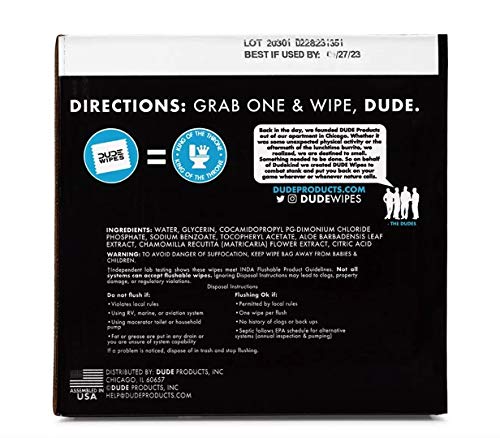 DUDE Wipes Better than Toilet Paper Flushable Wipes, Fragrance Free, (8 Packs, 50ct Wipe Per Pack), Unscented Extra Large Flushable Wet Wipes with Vitamin-E & Aloe, for at-Home Use, Septic and Sewer Safe