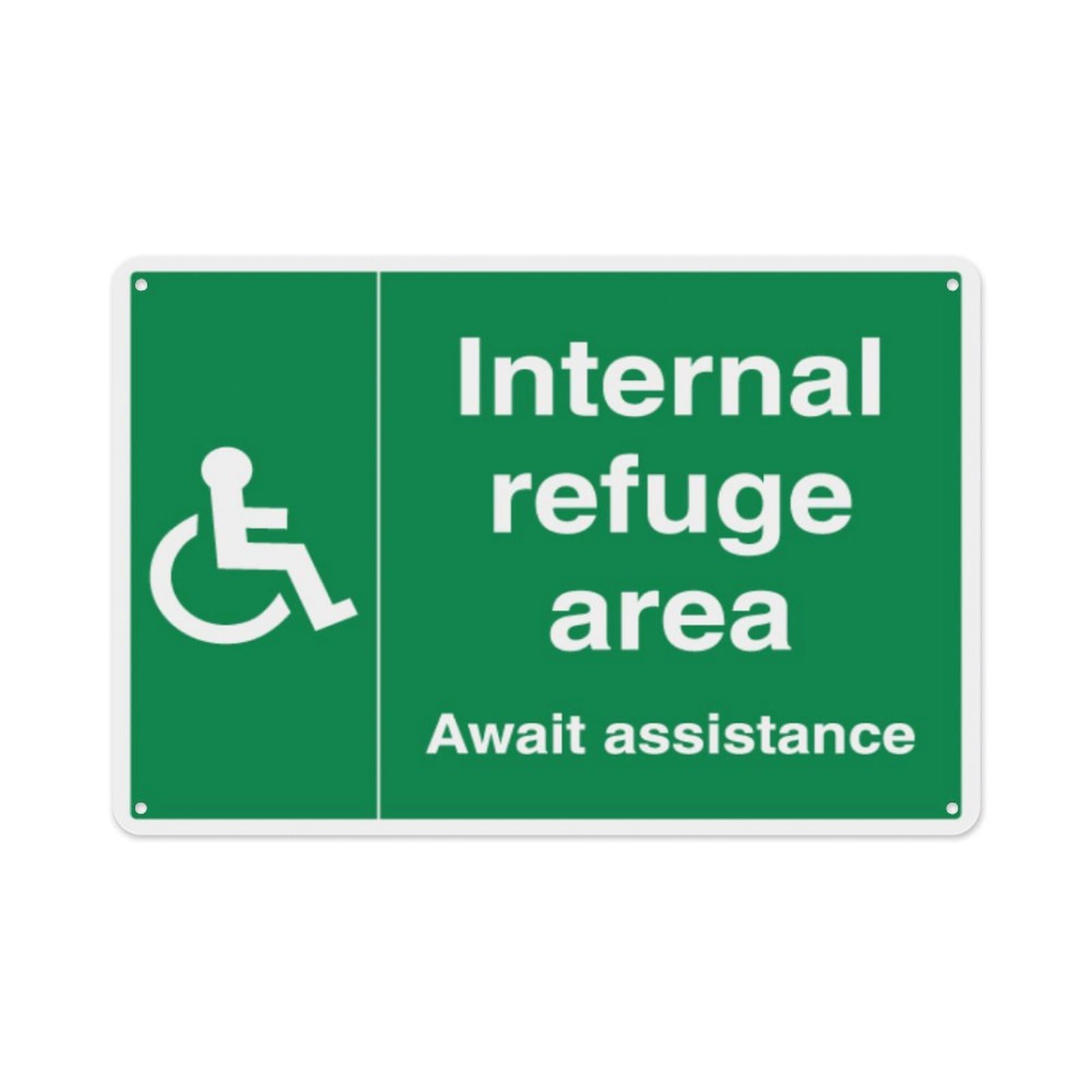 peiyeety Internal Refuge Area Aluminum Tin Warning Signs For Home Outdoor Garden 12X16 Inches