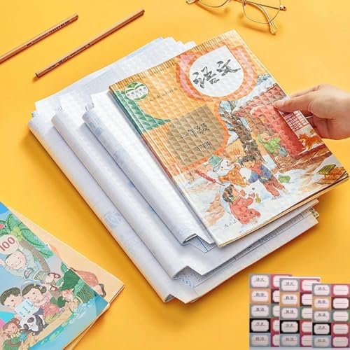 Image of Khasala Brothers [ 30 Pcs- 3 Different Sizes - 10 Each] Transparent Sticker Book Cover Film Binding Cover Waterproof Self Adhesive Book Cover for School Office (30 Pcs)