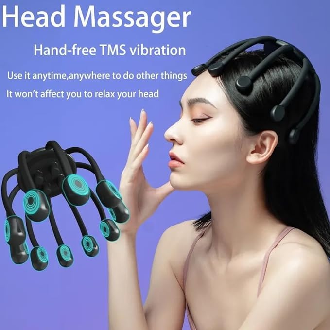 Head Massage Octopus Scalp Massage, 360 degree Automatic Recruitment Handfree, 3 Vibration Mode, Stress/Pen Relief Machine Head Massage Octopus Scalp Massage, 360 degree Automatic Recruitment Handfree, 3 Vibration Mode, Stress/Pen Relief Machine