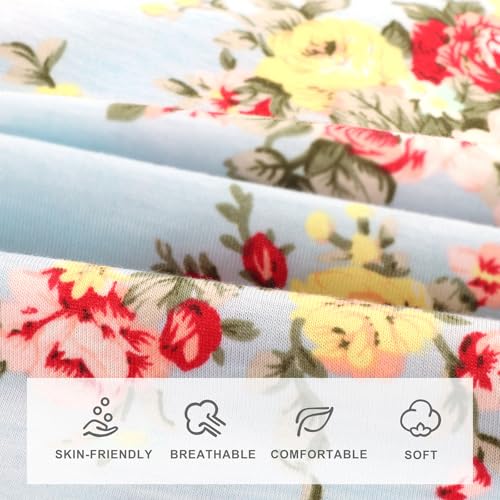 Image of DRESHOW BQUBO Floral Swaddles for Baby Girl Newborn Receiving Blanket with Bow Hat Mittens Wooden Birth Announcement Card Set Baby Floral Print Swaddle Nursery Swaddle Wrap