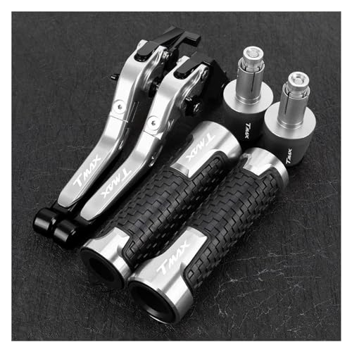 ���]�Ԃ̃n���h���o�[�G���h �K�� TMAX 560 Tech Max 500 T-MAX 530 SX DX �܂肽���ݎ��u���[�L�N���b�`���o�[�n���h���o�[�O���b�v�G���h�ɍœK(Silver2)