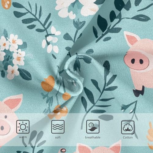 Wusikd Cute Pig Girls' Underwear Cotton Turquoise Girls Briefs Soft Toddler Underwear 2T3