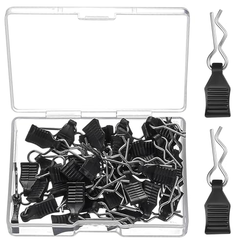 40 Stück RC Körper Shell Pins, C Karosserie Clips mit Aufreißlaschen, Karosserieklammern RC Car Clips für Deerc Ersatzteile 1/10 1/12 1/16 1/18 R Pins(Schwarz)